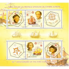 1691b - 50 de ani de la primele emisiuni de timbre EUROPA - bloc s