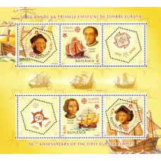 1691b - 50 de ani de la primele emisiuni de timbre EUROPA - bloc
