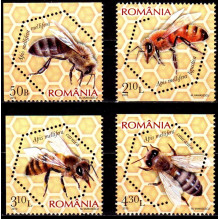 1854x - Albine melifere - serie cu margini nedantelate din minicoli 1854x - Albine melifere - serie cu margini nedantelate din minicoli