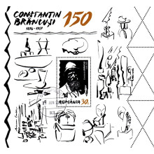 2553a - Constantin Brancusi - 150 de ani de la nastere - colita s 2553a - Constantin Brancusi - 150 de ani de la nastere - colita s