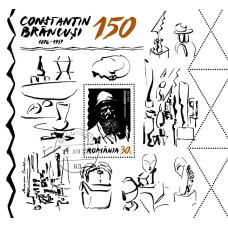 2553a - Constantin Brancusi - 150 de ani de la nastere - colita s