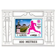 Ajman 1971 - Jocurile Olimpice Munchen 72 - 800 metri - colita n