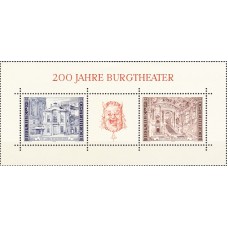 Austria 1976 - 200 de ani Teatrul Burgtheater - bloc