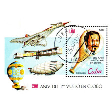 Cuba 1983 - 200 de ani de la primul zbor cu balonul - colita s
