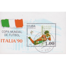 Cuba 1990 - Cupa Mondiala de Fotbal Italia 90 - colita s Cuba 1990 - Cupa Mondiala de Fotbal Italia 90 - colita s