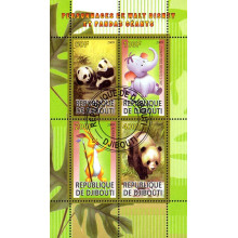 Djibouti 2009 - Personaje Disney si Ursi Panda - 1 - bloc s