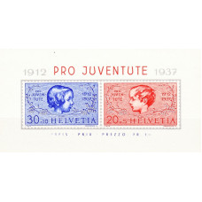 Elvetia 1937 - 25 de ani de la infiintarea Fundatiei Caritabile Pro Juventute - bloc n