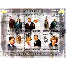 Guinea Bisau 2005 - Celebritati - Charles si Camilla - bloc s