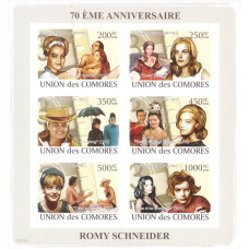 Insulele Comore 2008 - A 70-a aniversare Romy Schneider - bloc n