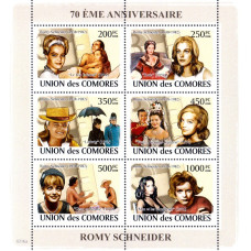 Insulele Comore 2008 - A 70-a aniversare Romy Schneider - bloc