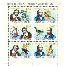 Insulele Comore 2008 - John James Audubon si John Gould - bloc