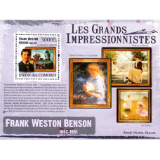 Insulele Comore 2009 - Reproduceri de arta - Frank Weston Benson - colita