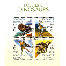 Insulele Solomon 2013 - Fosile si dinozauri - bloc s