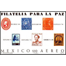 Mexic 1974 - Expozitii Filatelice - colita n Mexic 1974 - Expozitii Filatelice - colita n