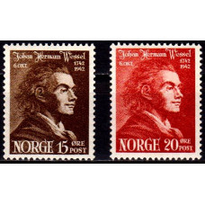 Norvegia 1942 - Bicentenarul nasterii poetului Wessel - serie