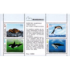 Portugalia 1983 - Mamifere marine - Expozitia filatelica Brasiliana 83 - bloc