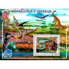 S Tome e Principe 2009 - Dinozauri si minerale - colita s