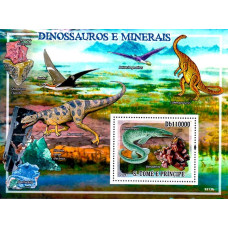 S Tome e Principe 2009 - Dinozauri si minerale - colita
