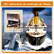 S Tome e Principe 2017 - 105 ani de la naufragiul Titanicului - colita s