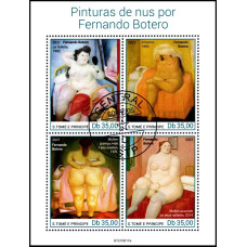 S Tome e Principe 2021 - Nuduri in pictura - Fernando Botero - bloc s