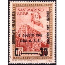 San Marino 1942 - Ziua Filateliei Rimini-San Marino - supratipar - serie San Marino 1942 - Ziua Filateliei Rimini-San Marino - supratipar - serie