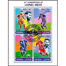 Sierra Leone 2017 - Lionel Messi - 30 de ani de la nastere - bloc s