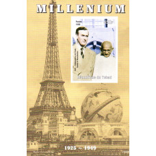 Tchad 1999 - Millenium - Independenta Indiei - Gandhi si Mountbatten - colita n