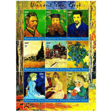 Tchad 2001 - Reproduceri de arta Vincent van Gogh - bloc Tchad 2001 - Reproduceri de arta Vincent van Gogh - bloc
